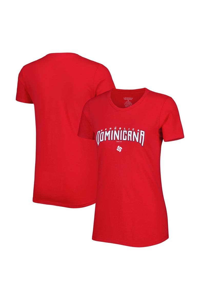 Women's LEGENDS Red Dominican Republic Baseball 2023 World Baseball Classic Country T-Shirt, Main, color, Red