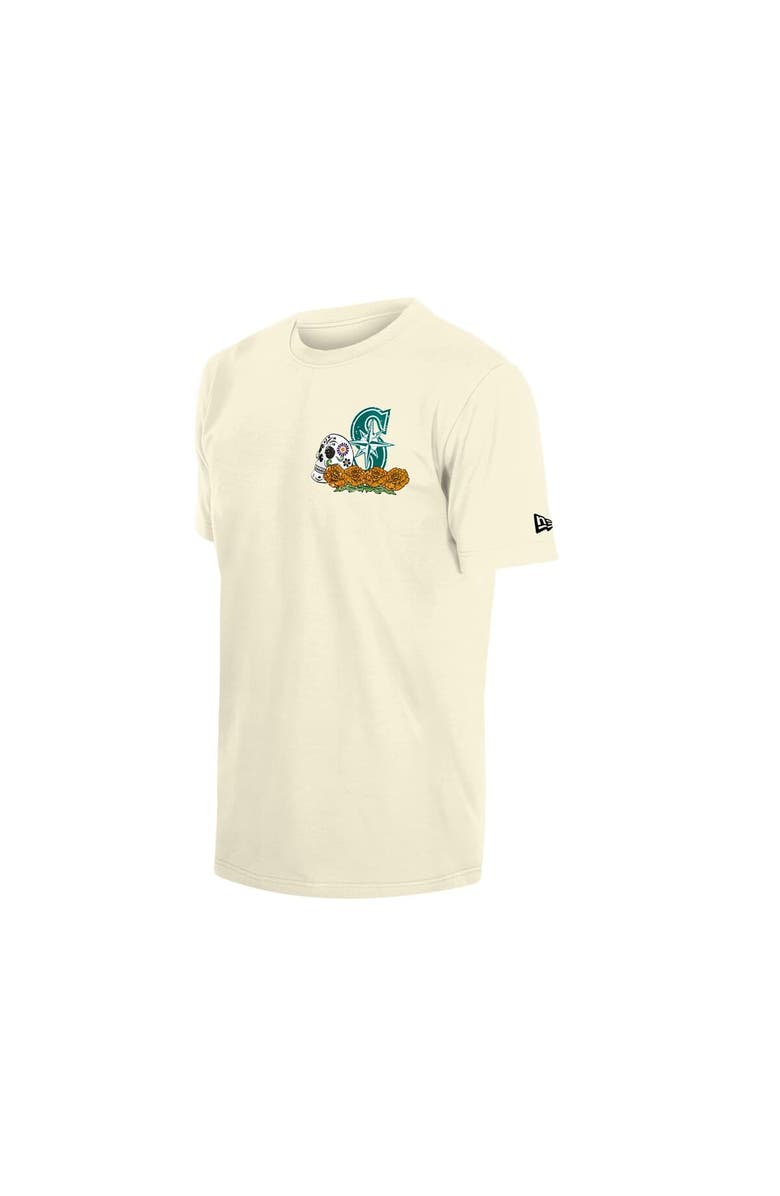 New Era Men's New Era Natural Seattle Mariners Dia de los Muertos Sugar Skull T-Shirt, Alternate, color, Natural