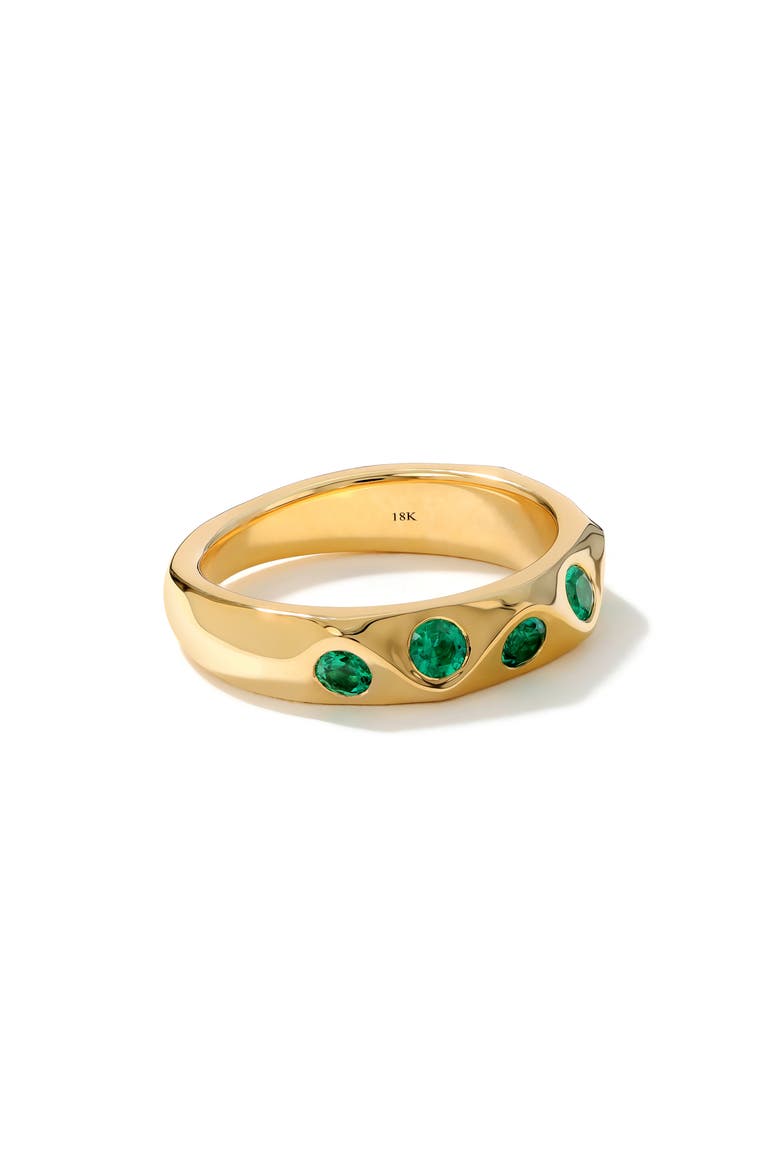 Sculpted Wave Ring, Main, color, EMERALD