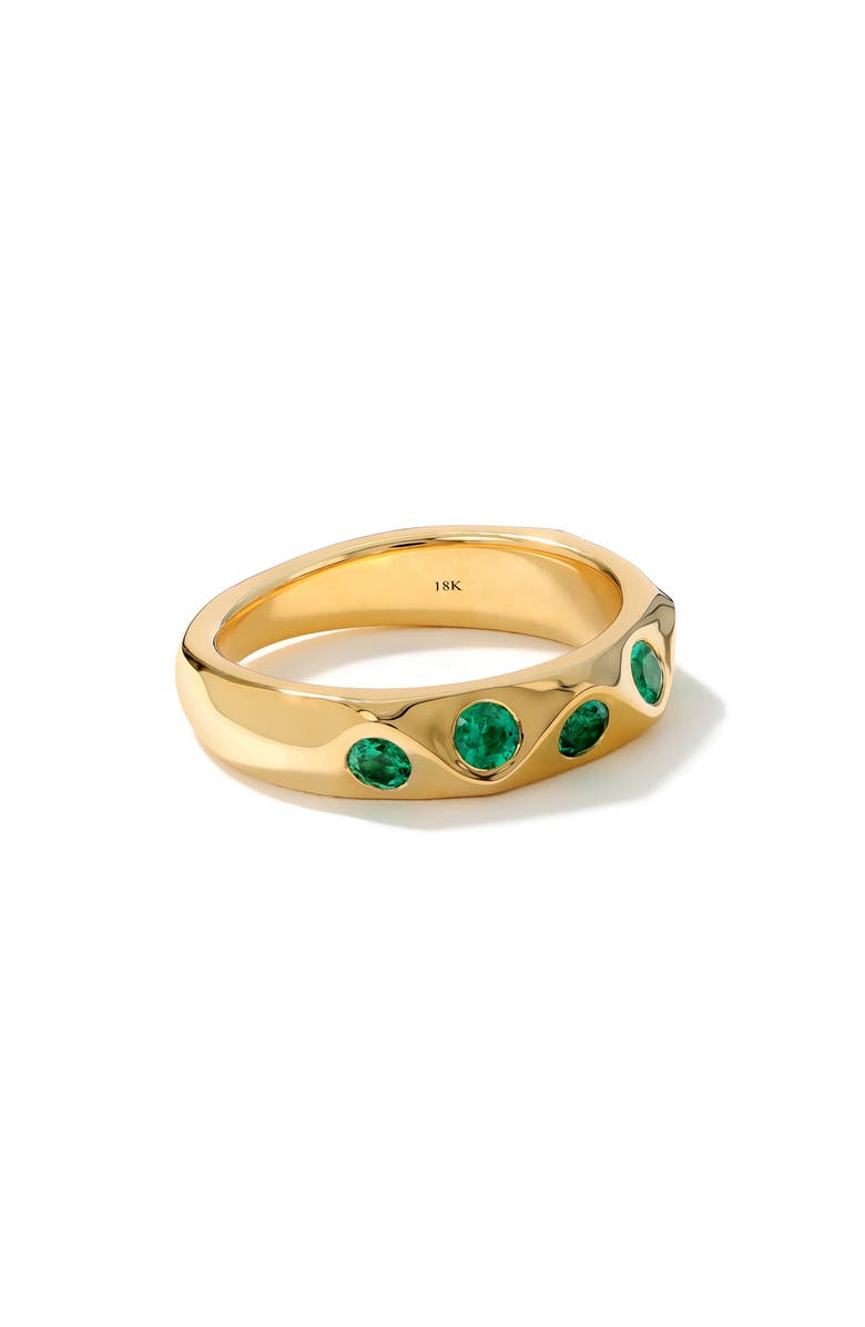 Mark Henry Sculpted Wave Ring, Main, color, Emerald