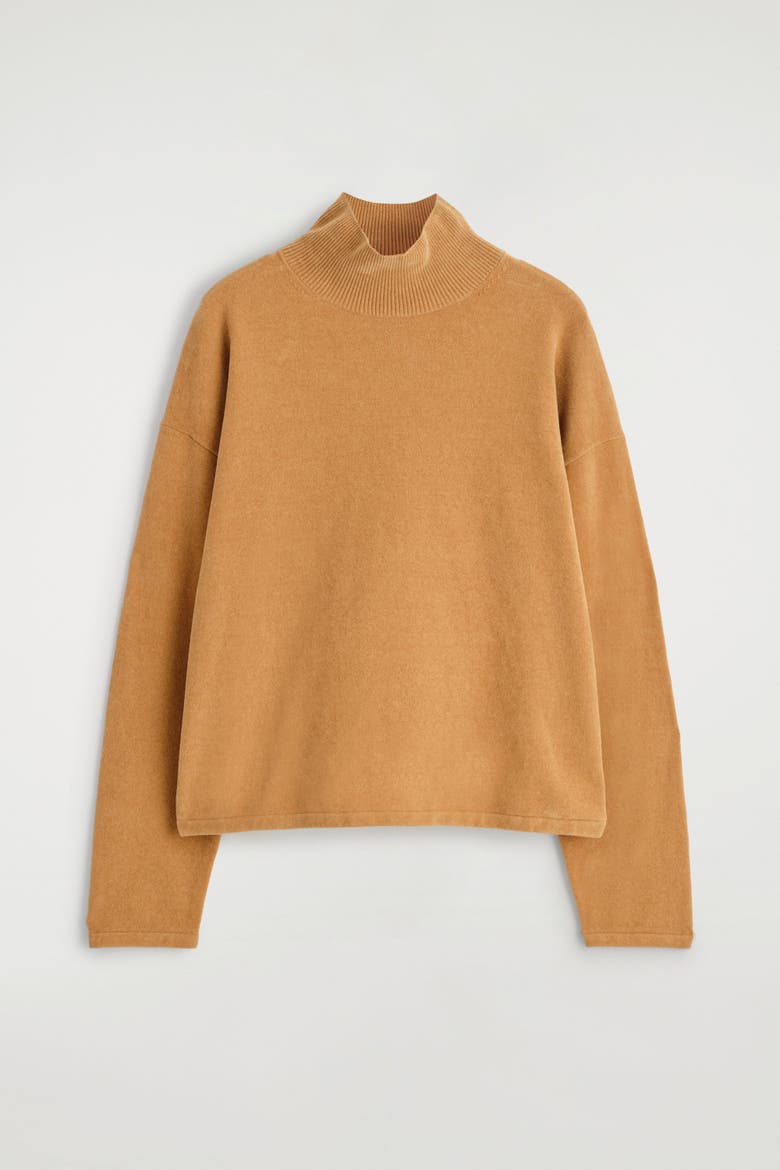 Chenille Mock-Neck Sweater, Alternate, color, CAMEL