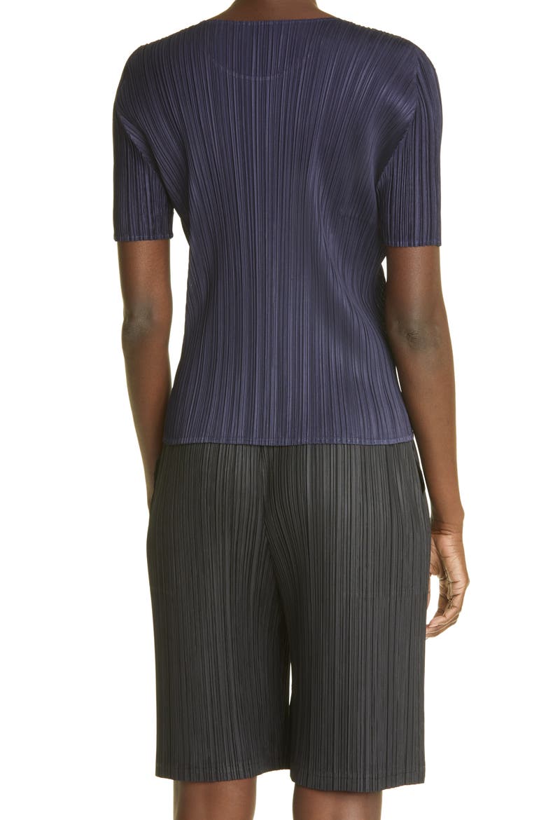 New Colorful Basics 3 Pleated Top, Alternate, color, NAVY