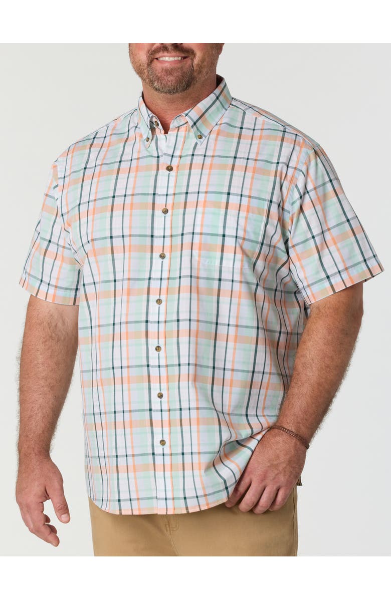 Harbor Bay by DXL Big & Tall Easy-Care Large Plaid Sport Shirt V8, Main, color, Green