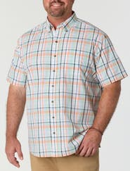 Harbor Bay by DXL Big & Tall Easy-Care Large Plaid Sport Shirt V8