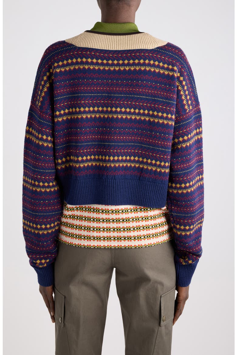 Toinette Wool Blend V-Neck Sweater, Alternate, color, NAVY