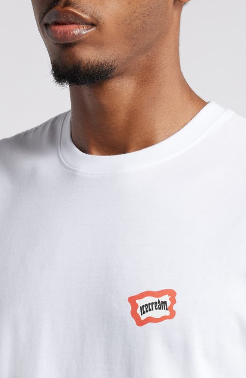 Icecream Store Front Cotton Graphic T-shirt In White