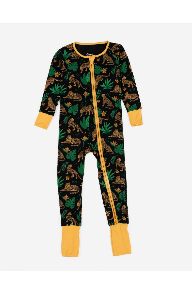 Leveret Kids Viscose Matching Family Holiday Pajama Sleeper, Reindeer & Polar Bear Prints, Main, color, Leopard