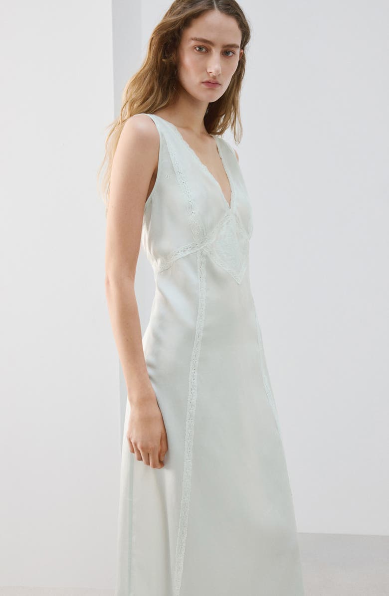 MANGO Lace Detail Nightgown, Alternate, color,