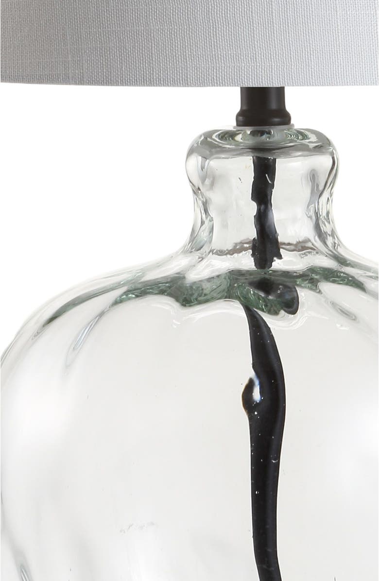 JONATHAN Y Rae 26.5" Glass/Metal LED Table Lamp, Clear/Black, Alternate, color, Clear/Black