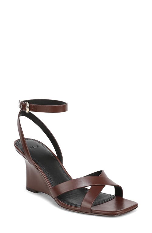 Vince Parma Ankle Strap Wedge Sandal In Brown