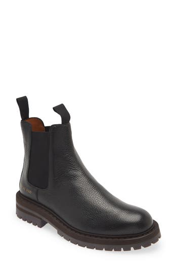 Common Projects Ridged Leather Chelsea Boots