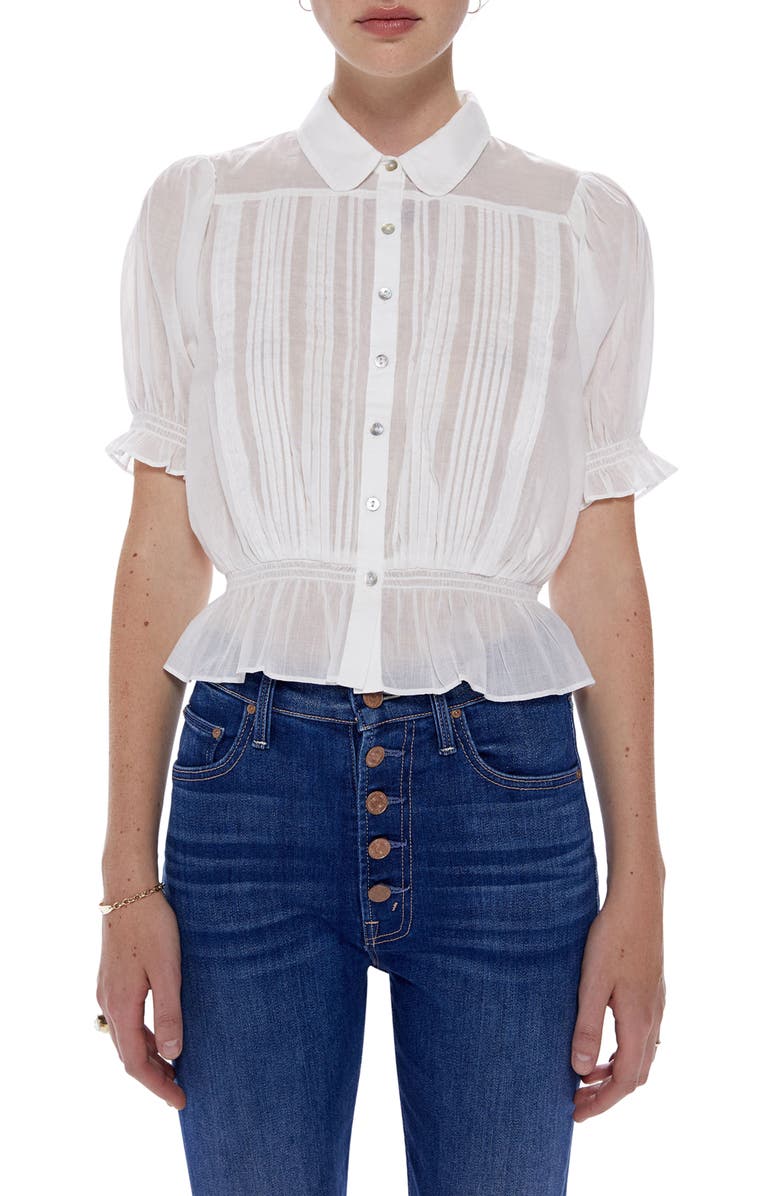 MOTHER Pins & Needles Cotton Button-Up Top, Main, color, 