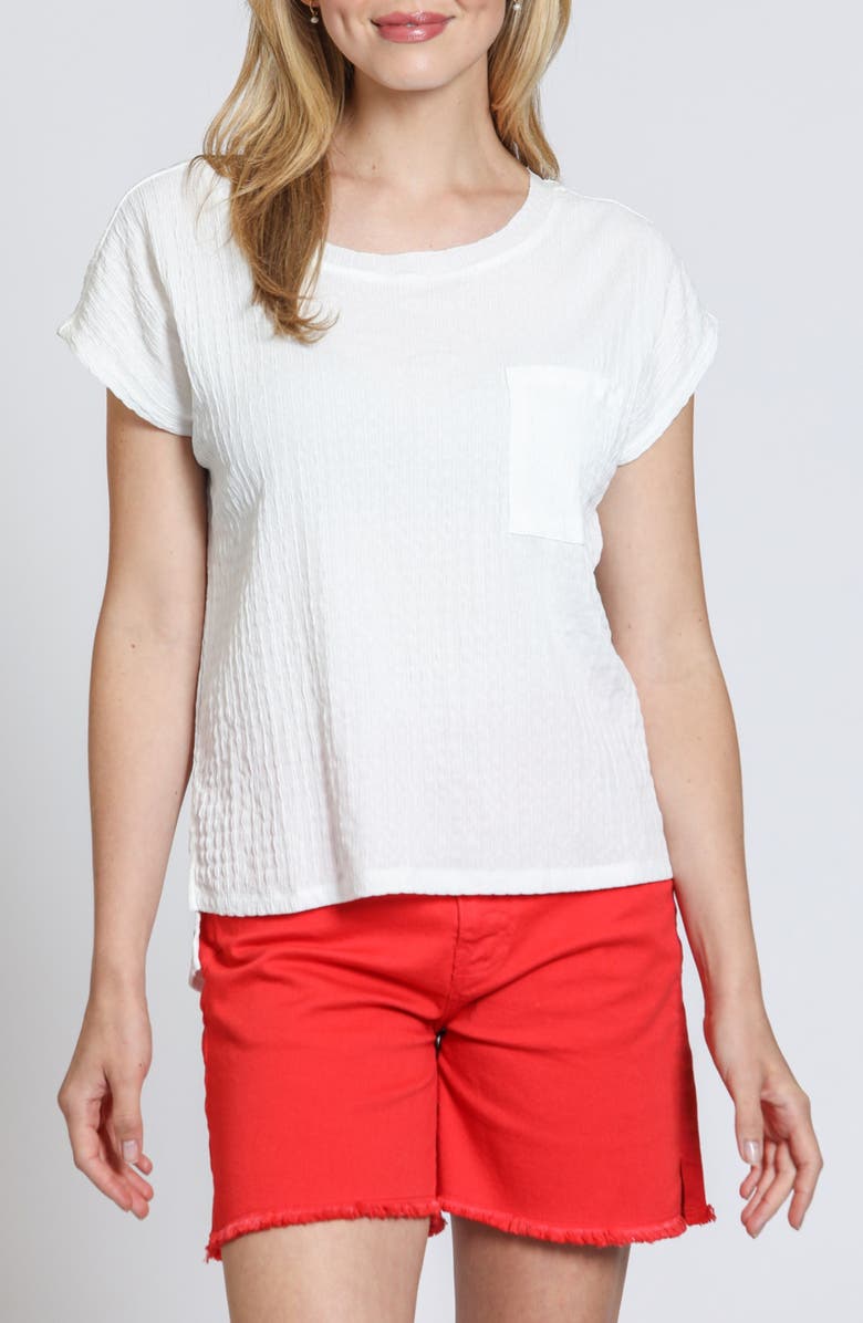 APNY Single Pocket Stretch Cotton Top, Main, color, White