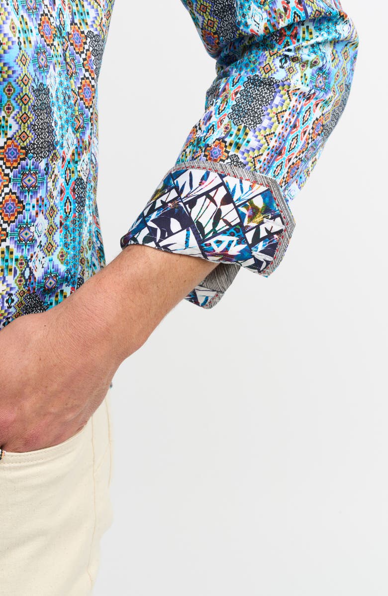 Robert Graham Merola Classic Fit Cotton Button-Up Shirt, Alternate, color, Blue Multi