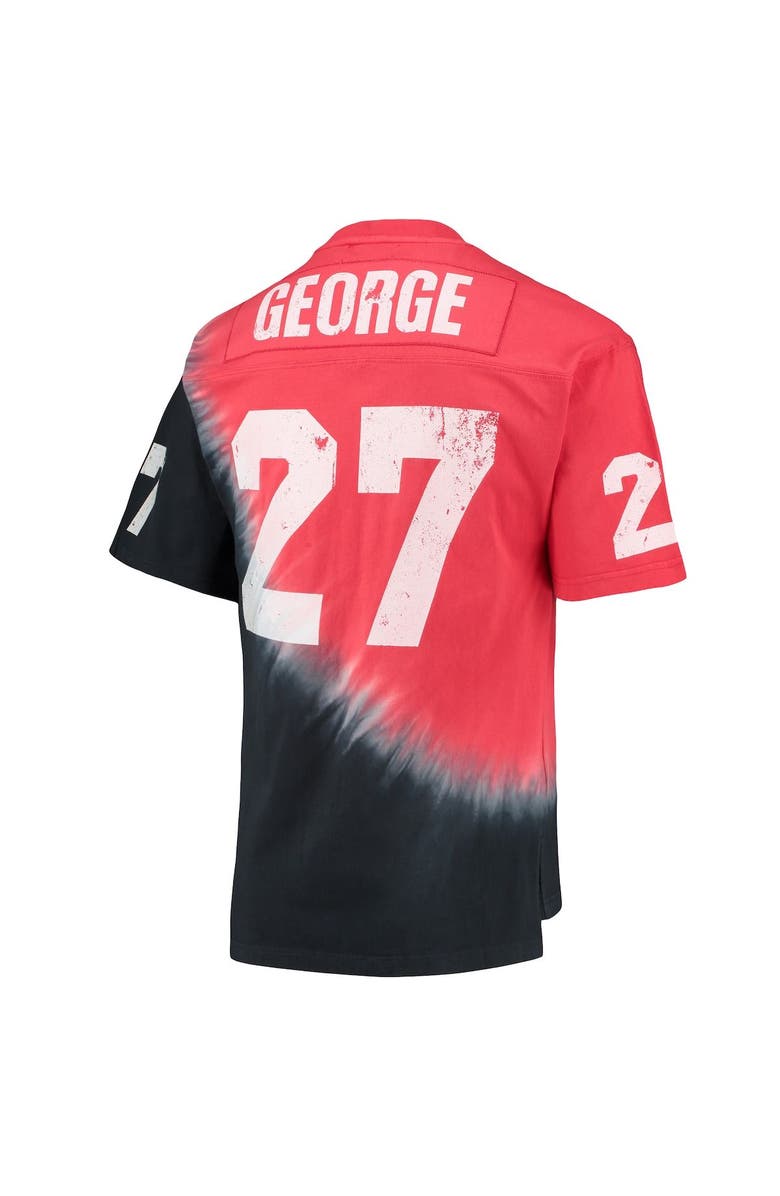 Mitchell & Ness Men's Mitchell & Ness Eddie George Black/Scarlet Ohio State Buckeyes Name & Number Tie-Dye V-Neck T-Shirt, Alternate, color, 