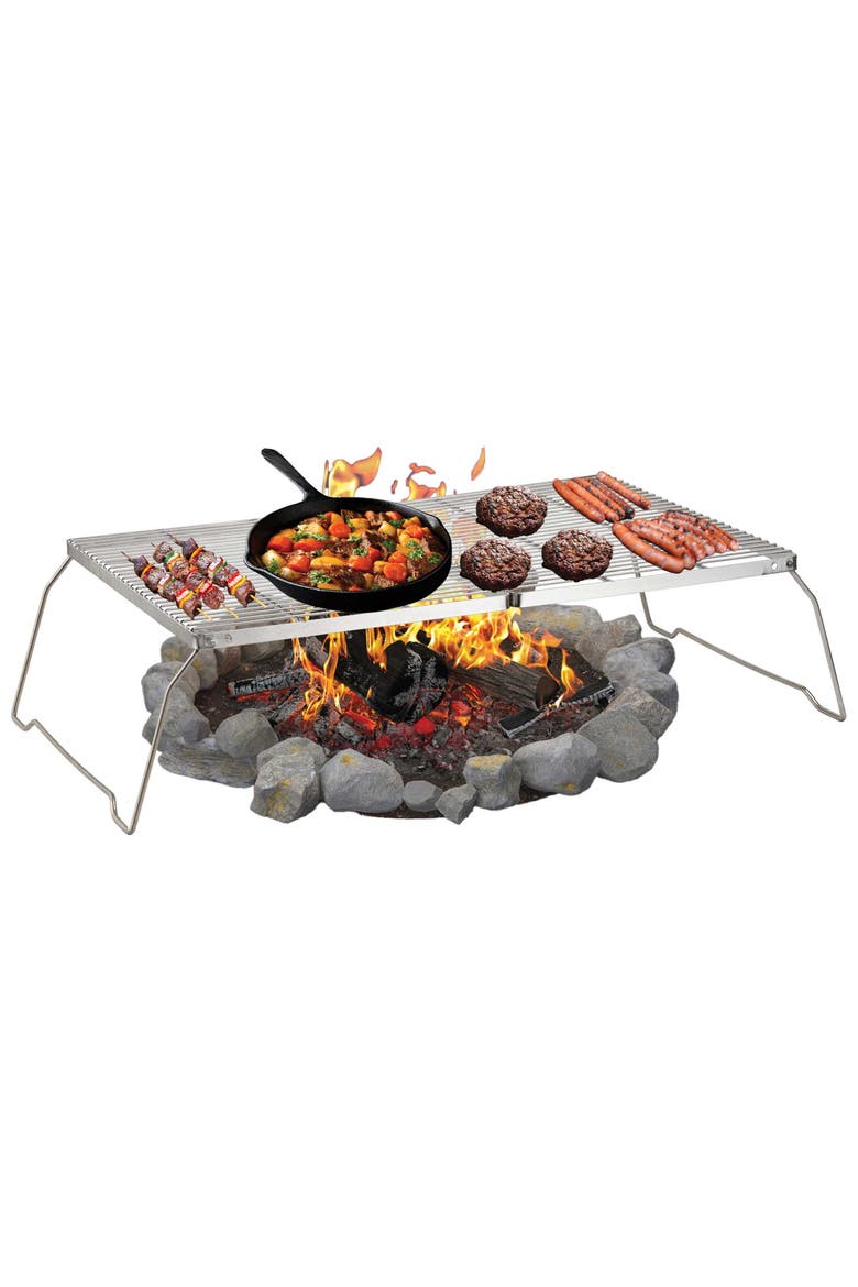 25x17" Stainless Steel Portable Campfire Grill, Alternate, color, Silver