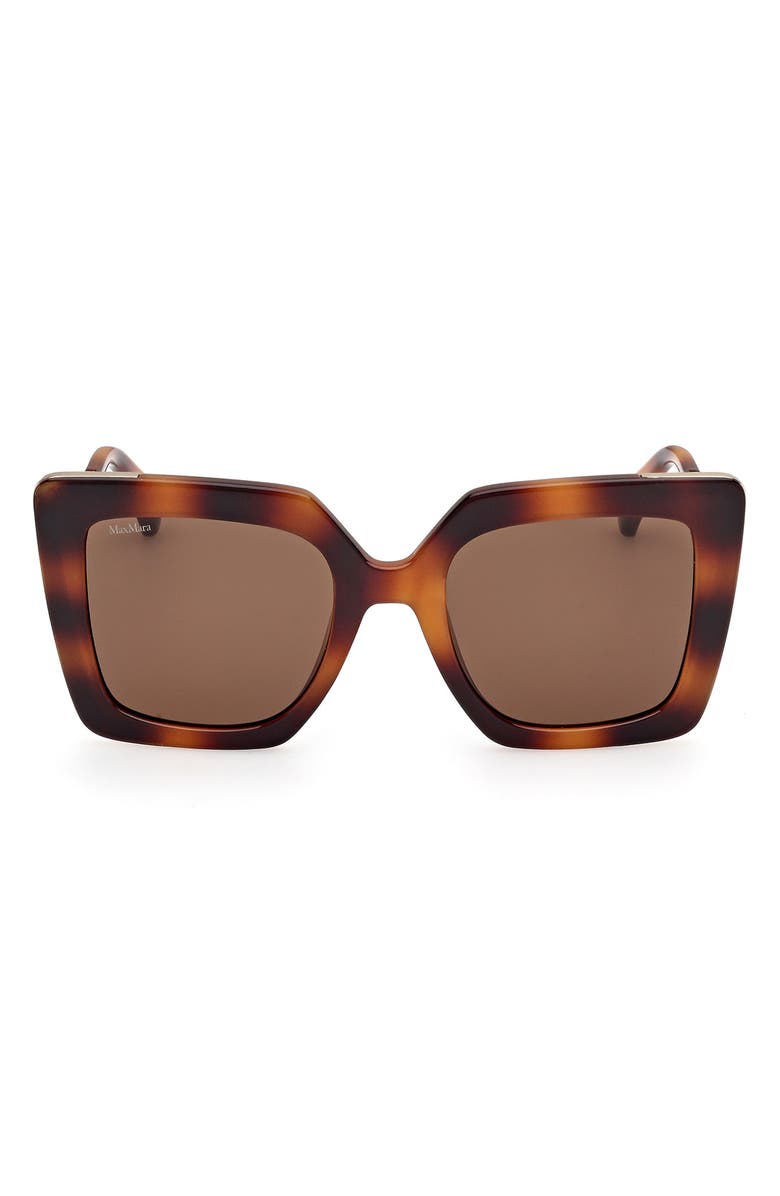 Max Mara Square Sunglasses, Main, color, Dark Havana / Brown