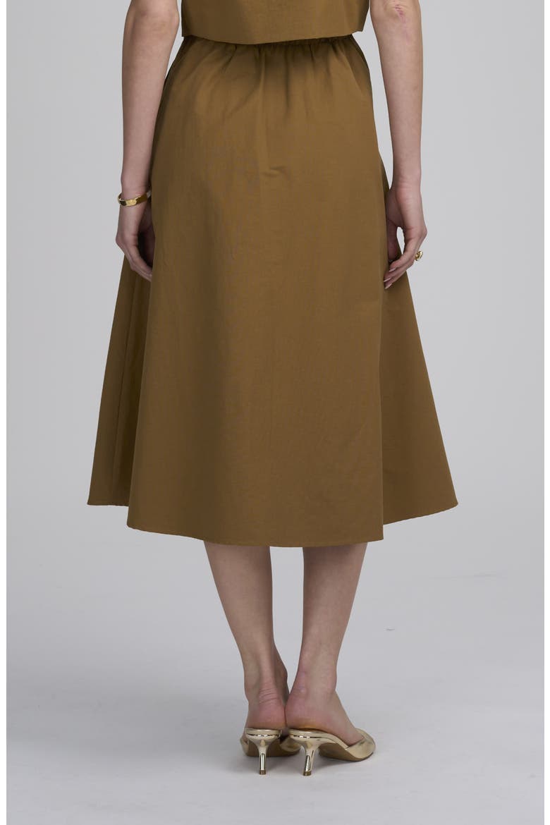 Elegant High-Waist Midi Skirt, Alternate, color, GOLD