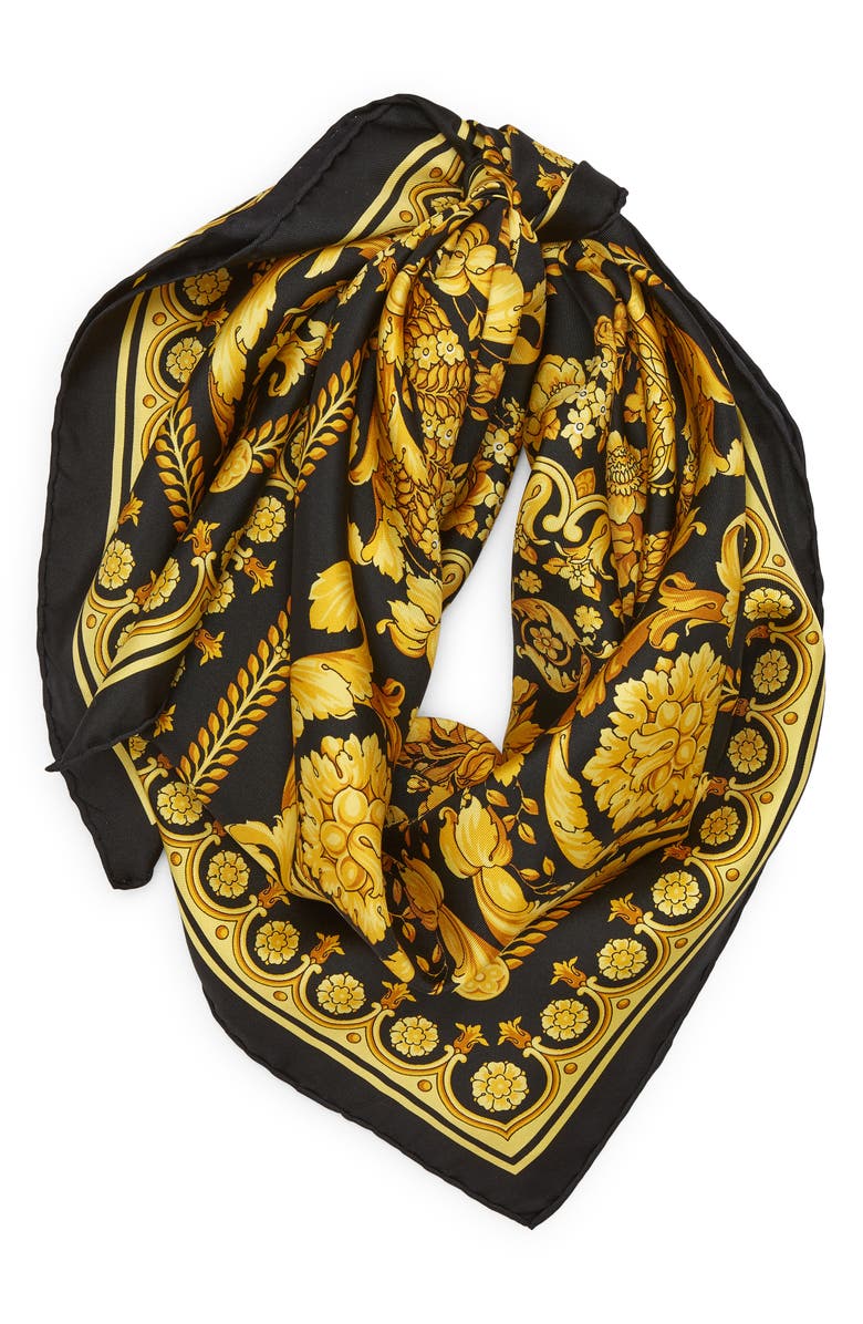 Versace Barocco Silk Scarf, Alternate, color,