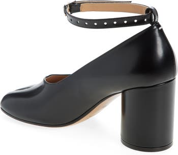 靴 MaisonMargiela ANKLE STRAP TABI PUMPS sz 8.5 / 39 Maison Margiela Black Leather Tabi Ankle Straps