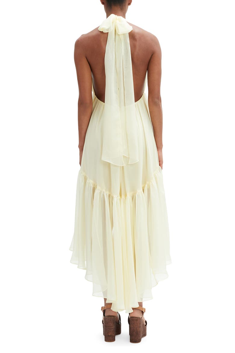 Leona High-Low Chiffon Halter Dress, Alternate, color, CANARY YELLOW