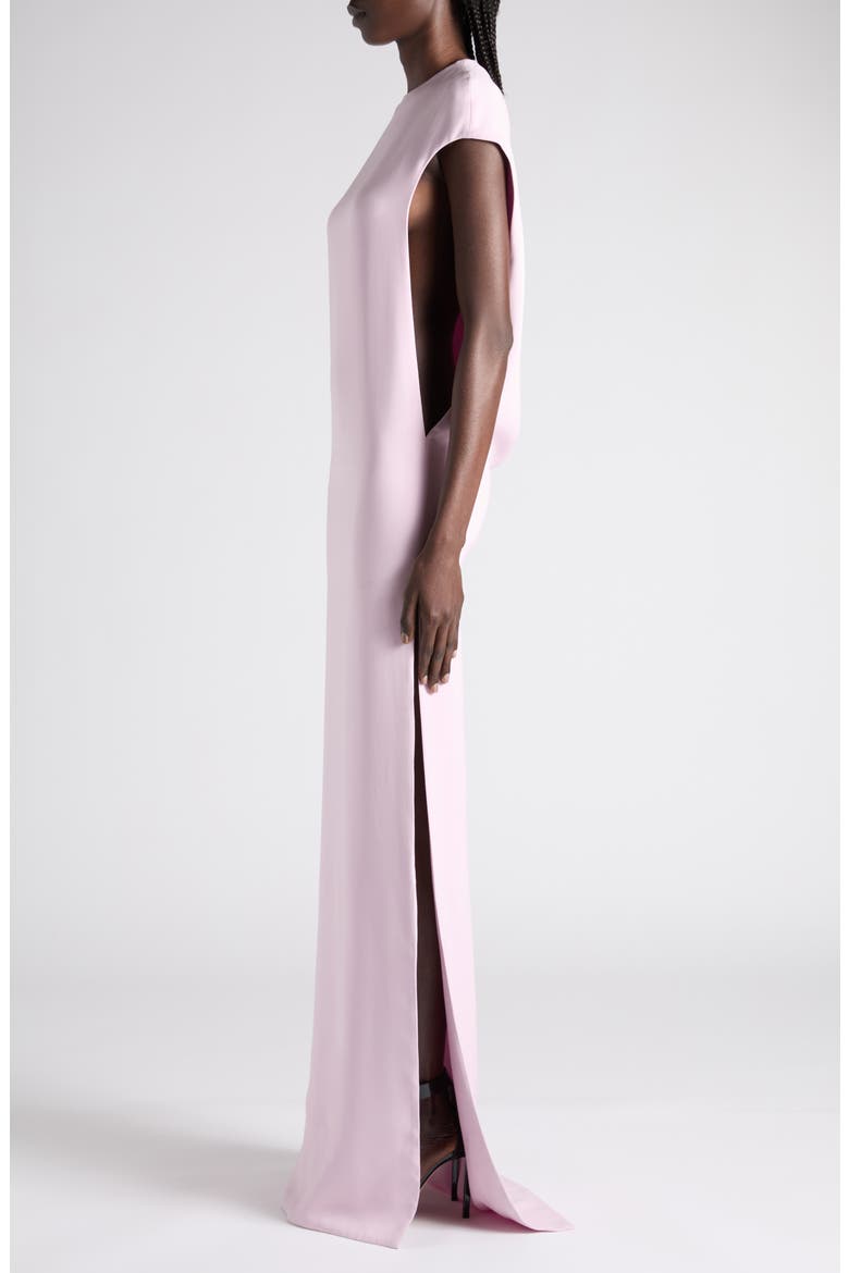 Stretch Silk Georgette Evening Gown, Alternate, color, ORCHID PINK