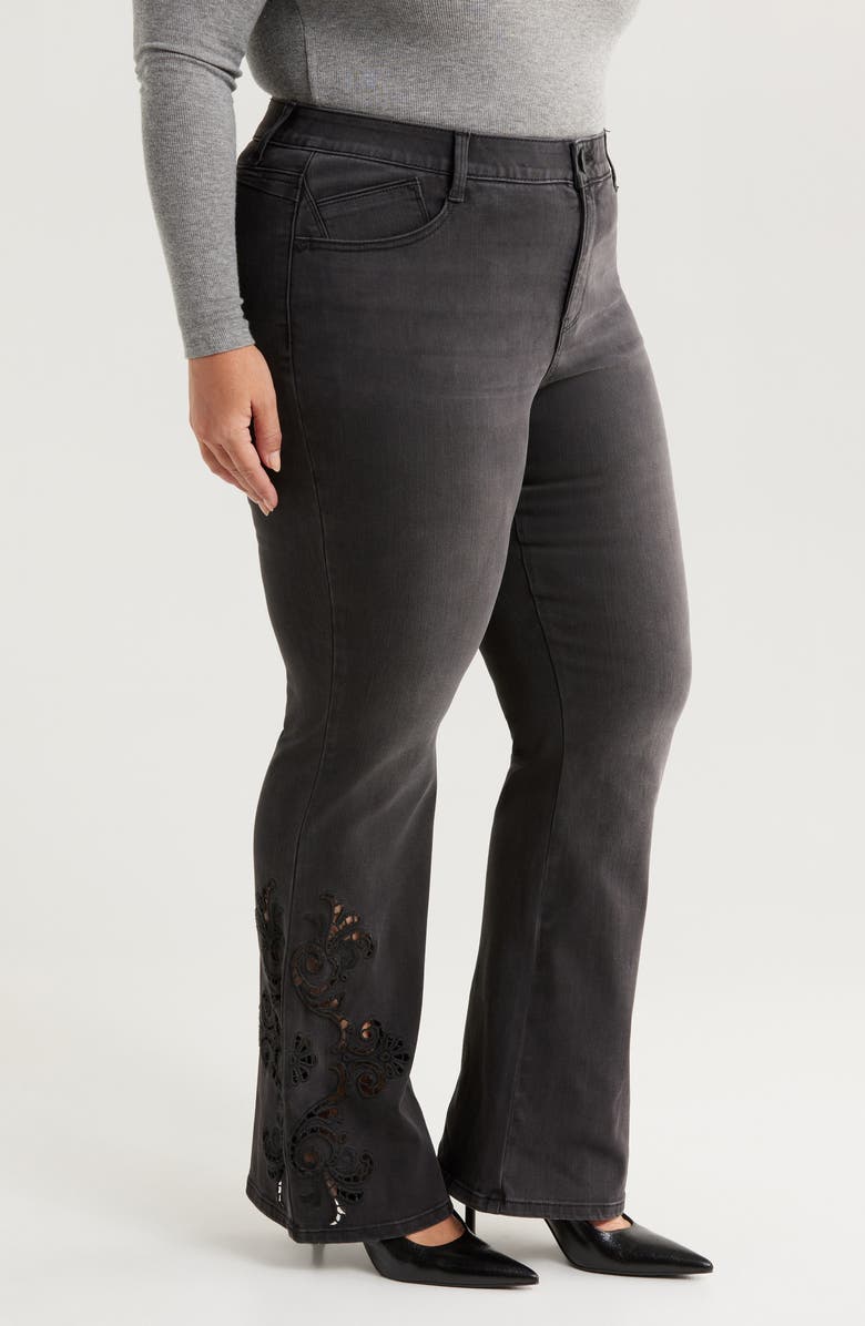 Wit & Wisdom 'Ab'Solution Out There High Waist Flare Leg Jeans, Alternate, color, Washed Black