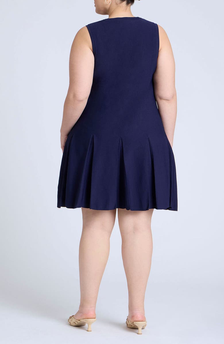 ELOQUII Pleated Sleeveless Sweater Dress, Alternate, color, 