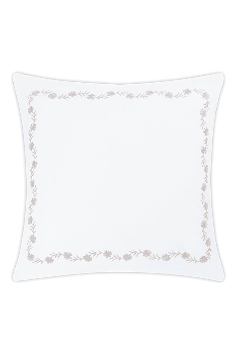 Daphne Floral Embroidered Euro Sham, Main, color, DUNE