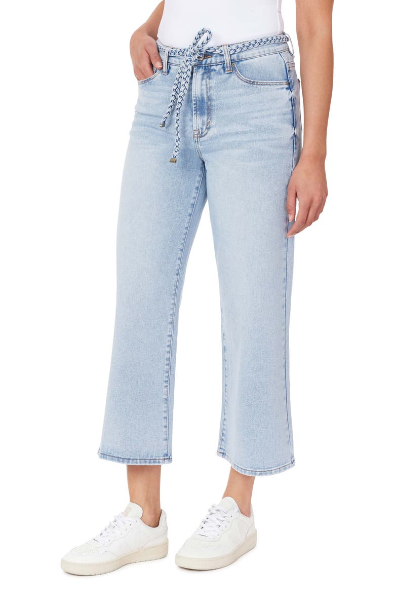 Kensie Drapey Carla High Waist Braided Belted Jeans, Alternate, color, 