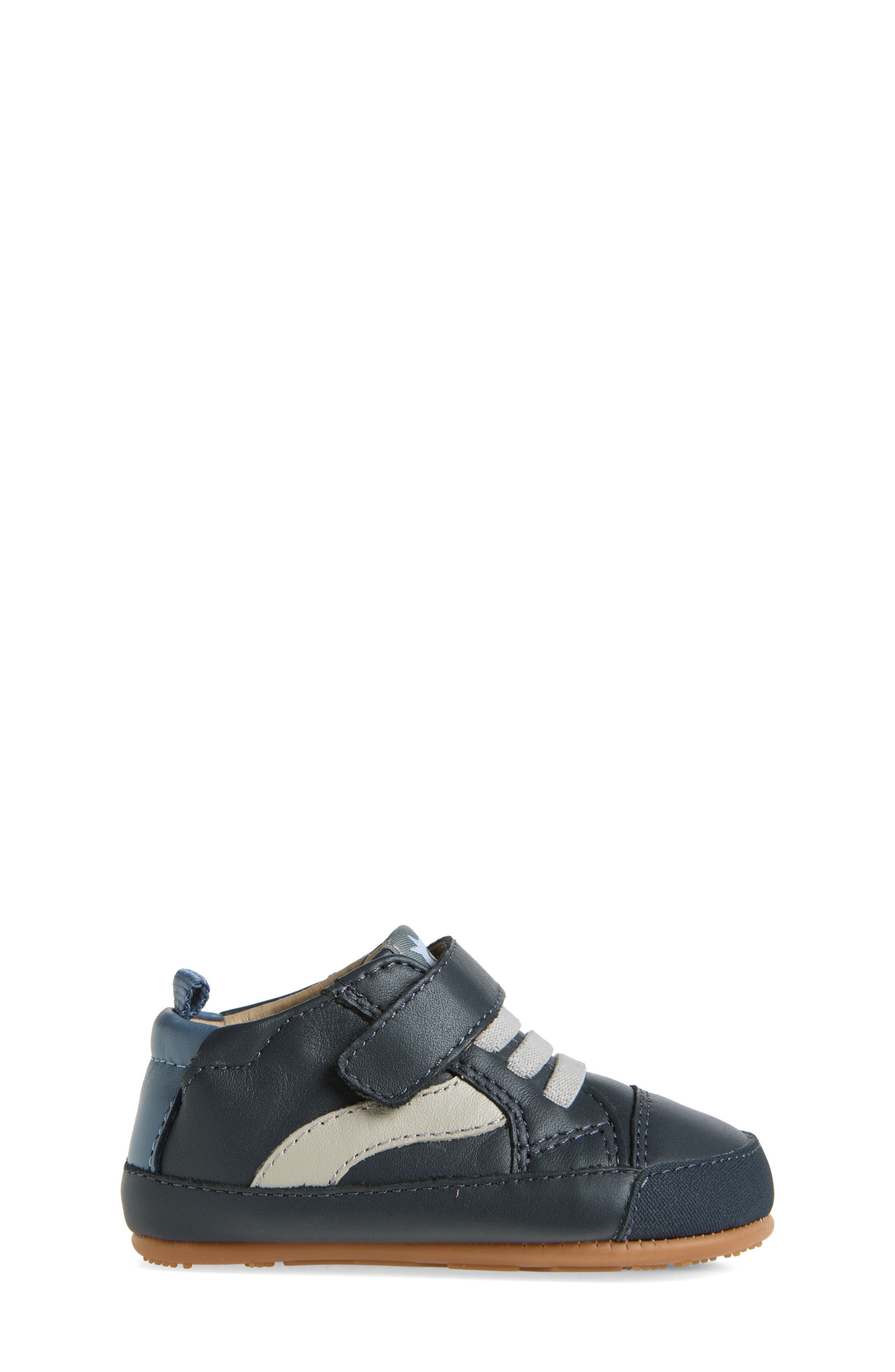 Kids' First Wave Leather Sneaker, Alternate, color, NAVY
