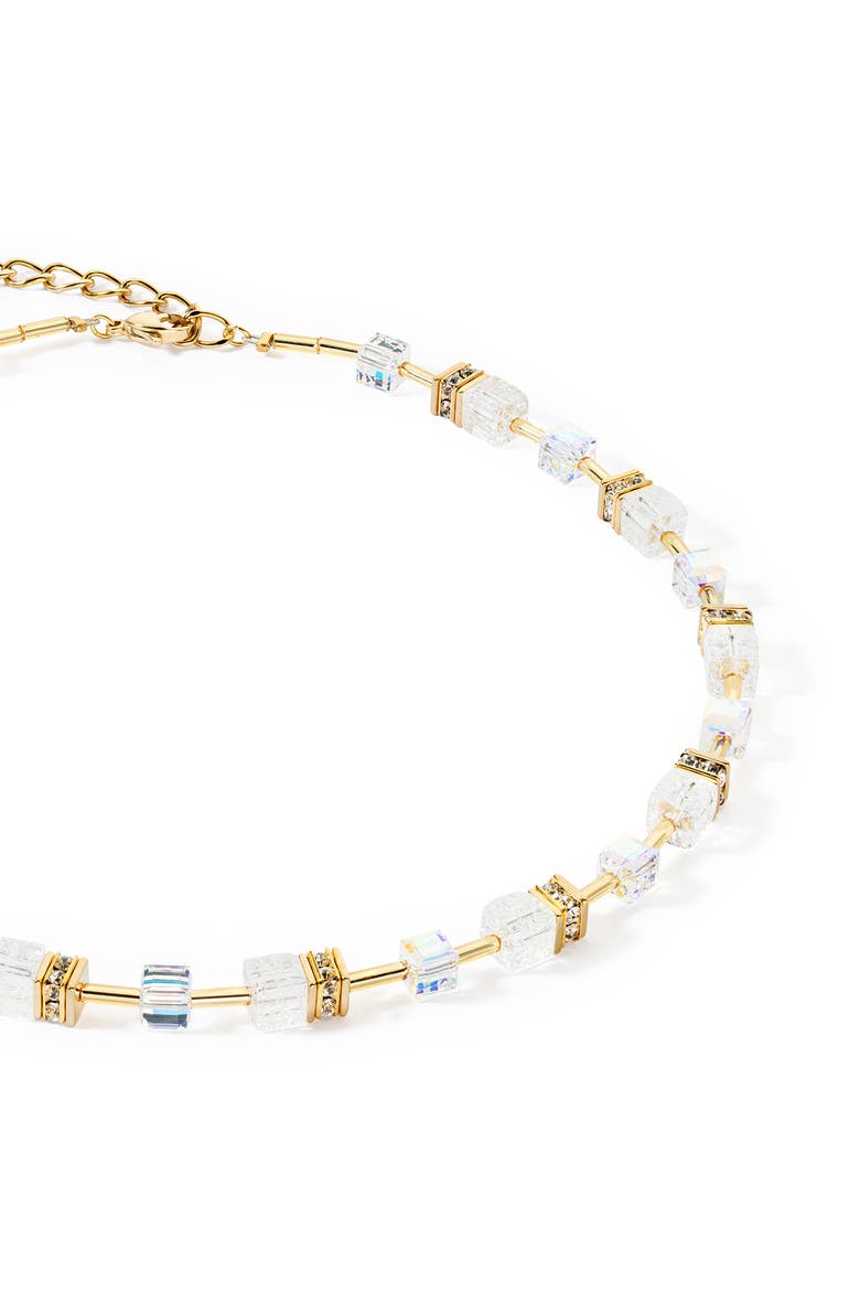 Geocube Iconic Nature Gold Necklace, Alternate, color, White