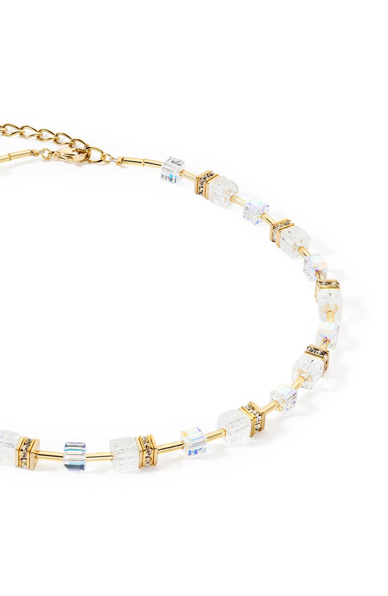 COEUR DE LION Geocube Iconic Nature Gold Necklace, Alternate, color, White