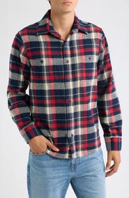 Schott NYC Plaid Flannel Button-Up Work Shirt