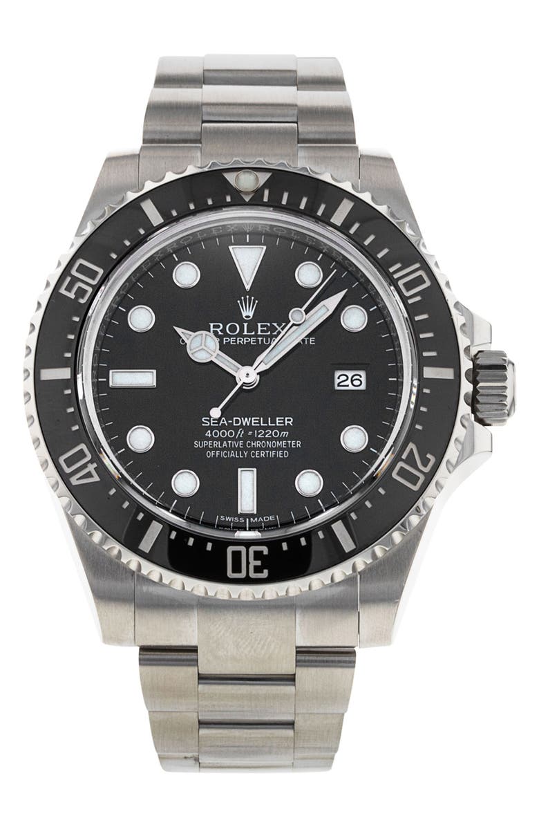 Watchfinder & Co. Rolex Preowned Sea-Dweller 4000 Bracelet Watch, 40mm, Main, color, Black