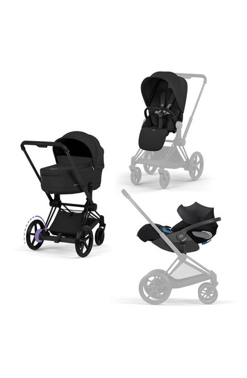 e-PRIAM Stroller, Cloud T Infant Car Seat & Fold Lux Carry Cot Travel System