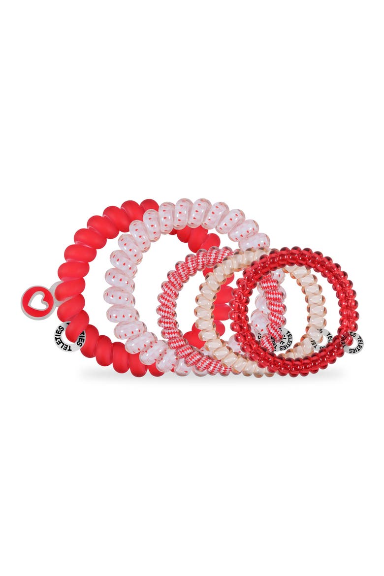 Set of 5 Coil Hair Ties, Alternate, color, SOUL MATE
