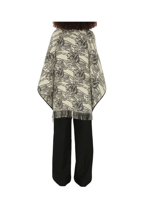BURBERRY BURBERRY REVERSIBLE EKD CHECK WOOL CAPE 