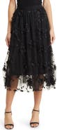 NIKKI LUND Audra Floral Appliqué Chiffon Maxi Skirt
