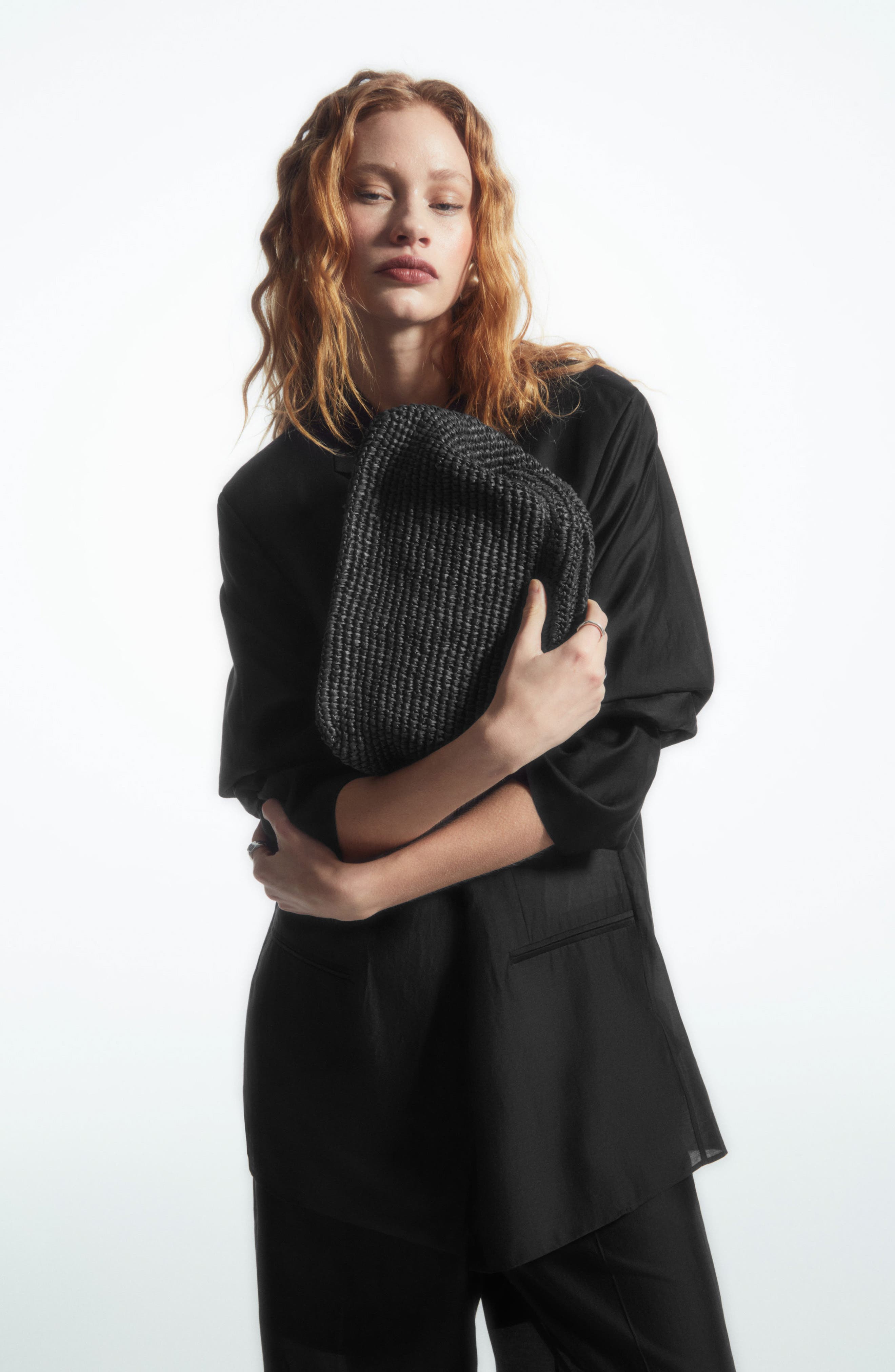 COS Framed Raffia Clutch, Alternate, color, 