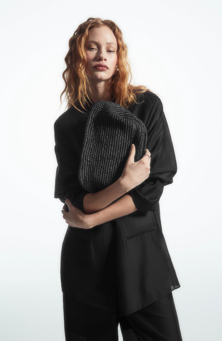 COS Framed Raffia Clutch, Alternate, color,