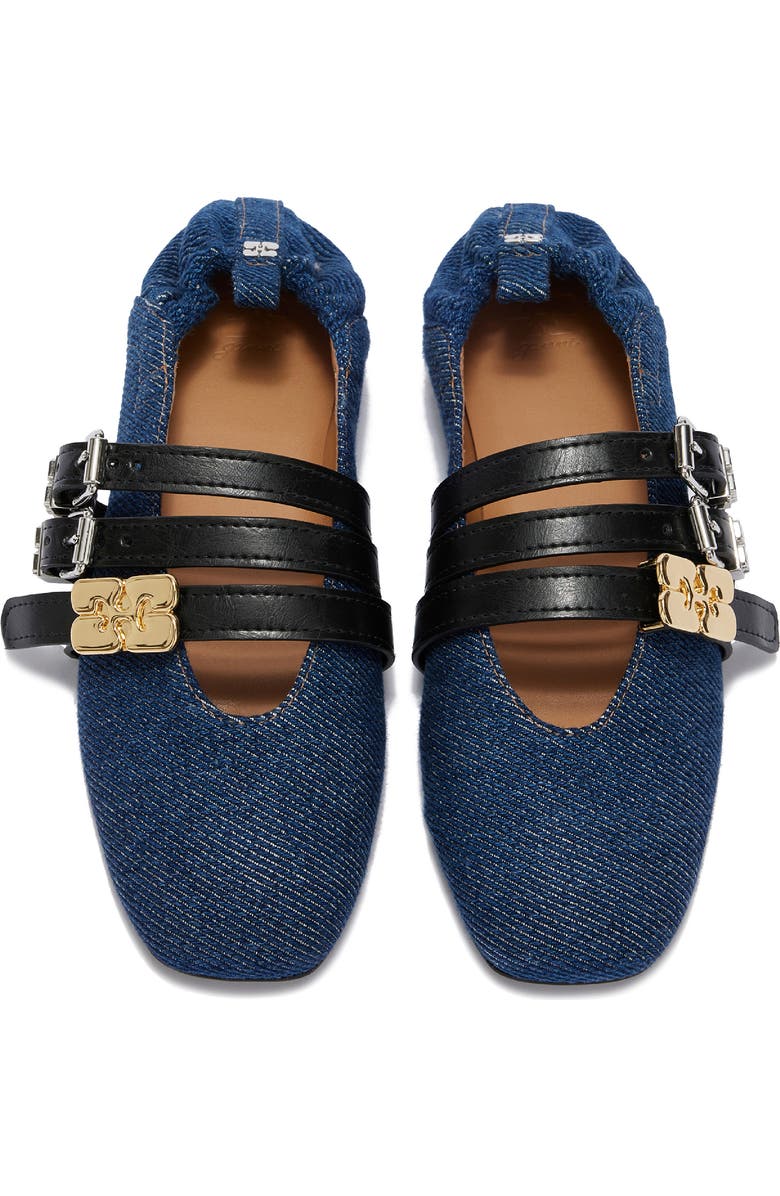 Ganni Mary Jane Ballet Flat, Alternate, color, Dark Blue Vintage