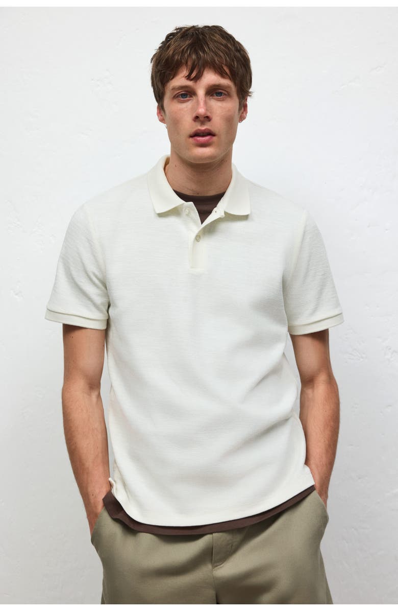 H&M Slim Fit Polo Shirt, Alternate, color, White