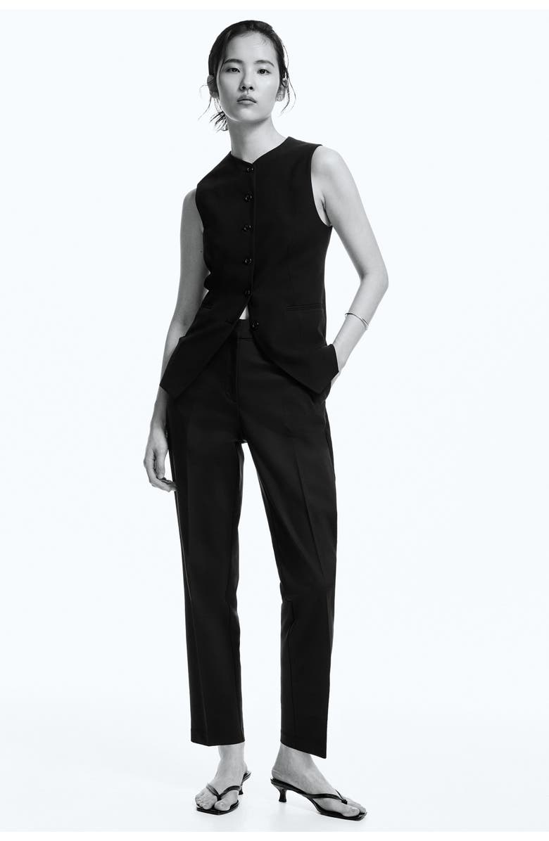 H&M Cigarette Trousers, Alternate, color, Black