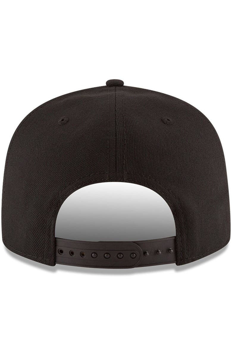 New Era Men's New Era Black New York Knicks Black & White Logo 9FIFTY Adjustable Snapback Hat, Alternate, color, 