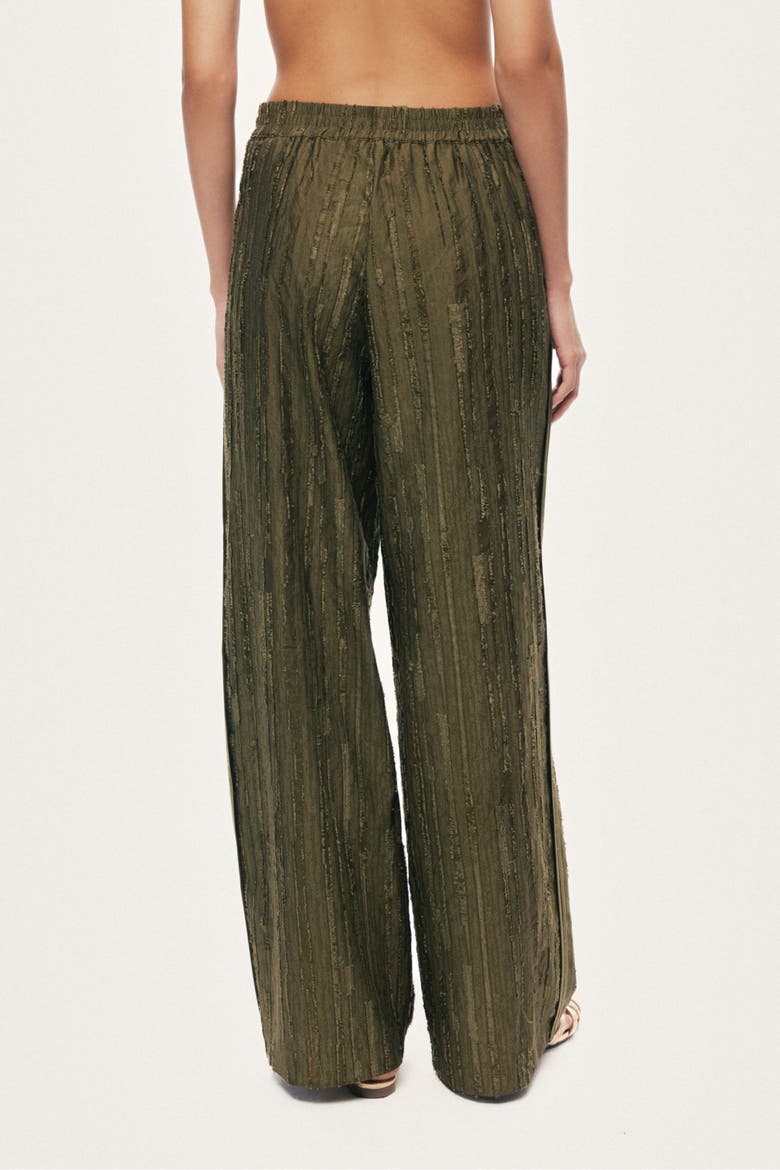 Textured Wide-Leg Pants, Alternate, color, Khaki