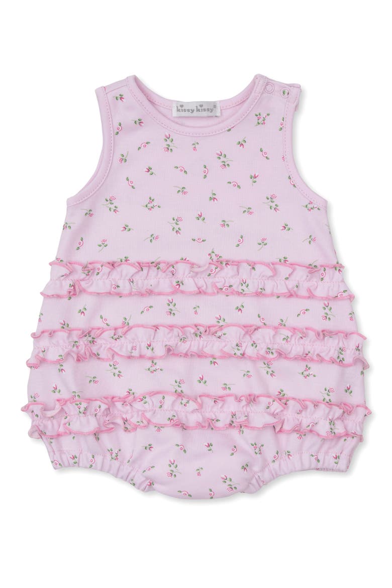Garden Roses Ruffle Bubble Romper, Main, color, PINK