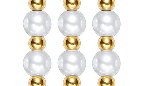 The Posh Tech Eve Beaded Faux Pearl Apple Watch® Watchband In Gold
