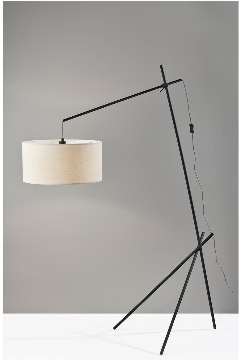 Varick Arc Floor Lamp, Alternate, color, BLACK