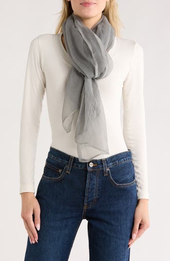 Ellian Solid Gauze Oblong Scarf In Gray